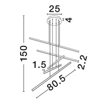 Ściemnialna lampa wisząca CENVIRO LE45449 LED 49W 3200K belka czarna