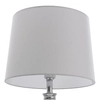 Klasyczna lampa stołowa Charlotte T01332CH-WH Cosmolight metal tkanina srebrna biała