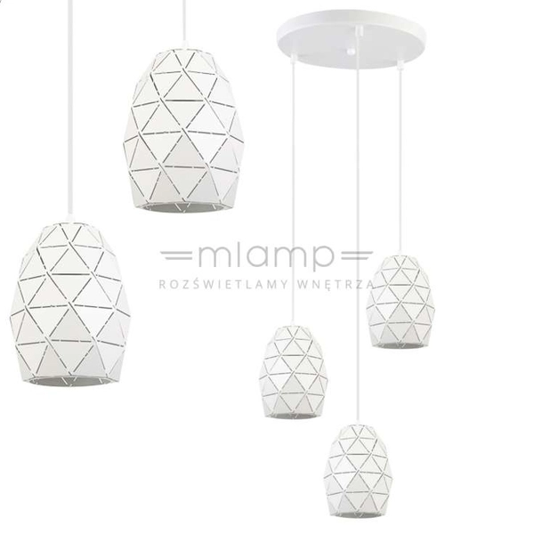 LAMPA wisząca HARLEY MDM-3480/3A W Italux metalowa OPRAWA geometryczna KASKADA zwis biały
