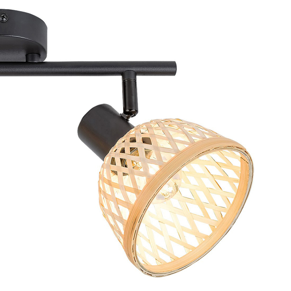 Ażurowa lampa reflektorowa Rattan 3134 plafon do przedpokoju brązowy