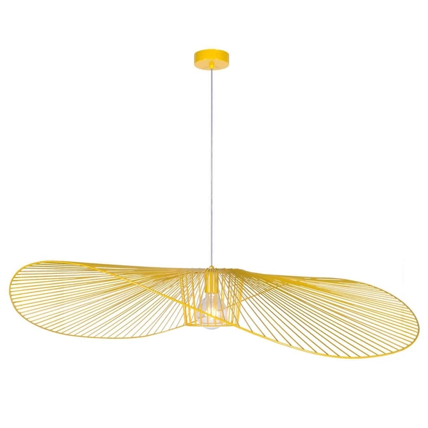 Metalowa LAMPA wisząca KP-21 ŻÓŁTY Kaja salonowy ZWIS druciany