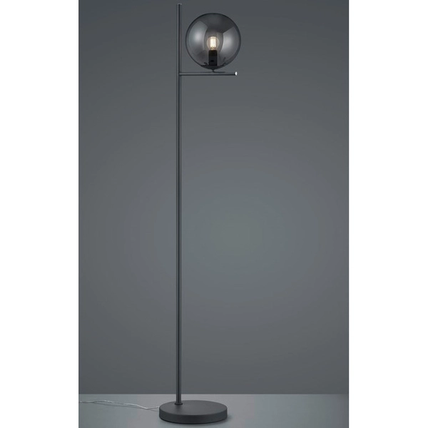 Stojąca LAMPA podłogowa NYXIS DL142402000 Trio modernistyczna OPRAWA szklana kula grafitowa przydymiona