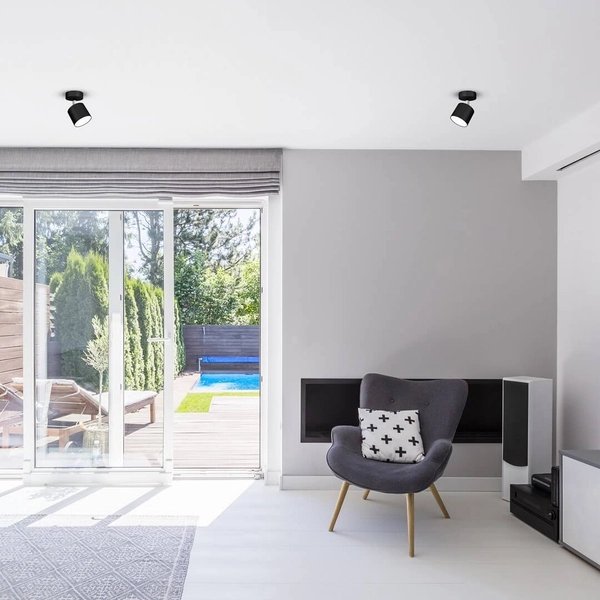 Okrągła lampa sufitowa Dixie kierunkowy spot do holu czarny