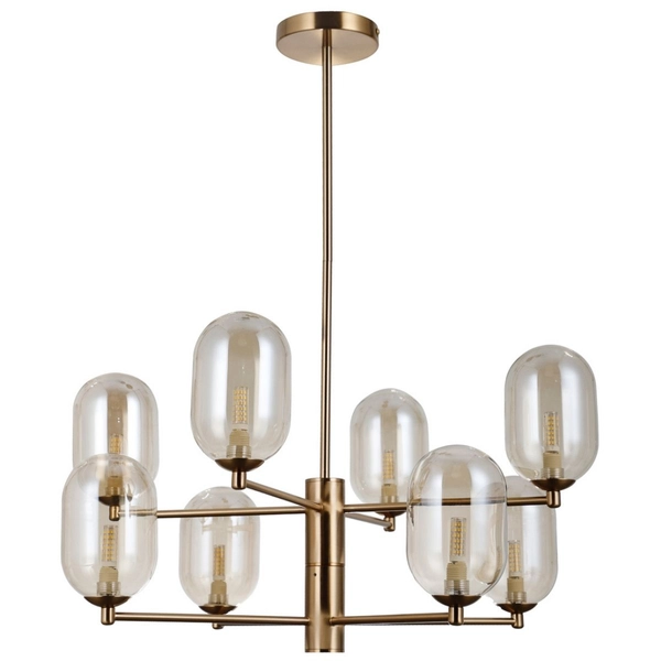 Jadalniany żyrandol Perano PND-4215-8-HBR Italux szklane kule antyczny brąz