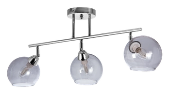 Kulista lampa sufitowa VEN K165-3 szklana chrom przydymiona