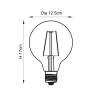 Okrągła żarówka E27 Globe E27 77111 LED 2W 2200K bursztynowy