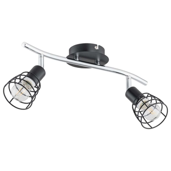 LAMPA sufitowa KET1632 loftowa OPRAWA metalowe reflektorki regulowane chrom czarna