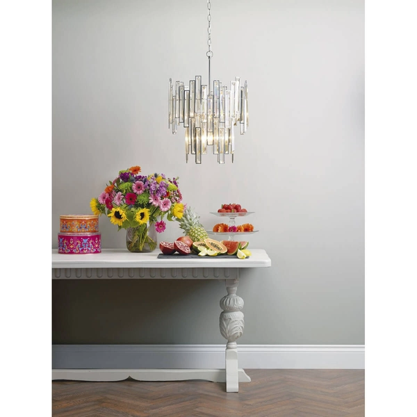 Wisząca lampa na łańcuchu ODILE ODI0620 glamour szampański przezroczysty