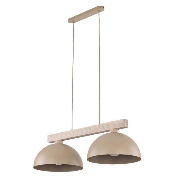 Podwójna wisząca lampa Oslo Sabia 11011 na belce beżowy