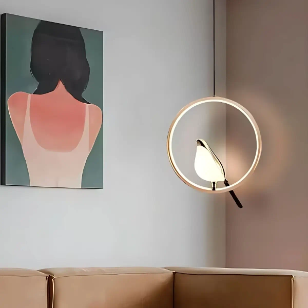 Nowoczesna lampa wisząca Bird LWPB-OK LED 18W 3000K złoty