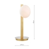 Owalna stołowa lampa Tauri TAU4235 kulista szklana biała złota