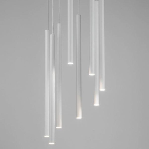 Okrągła kaskadowa lampa wisząca Sopel 33629 Sigma sople tuby biała