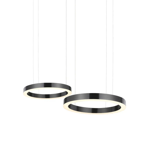 Lampa wisząca art deco CIRCLE ST-8848-40+40 złota metalowa LED 40W 3000K ringowa do salonu