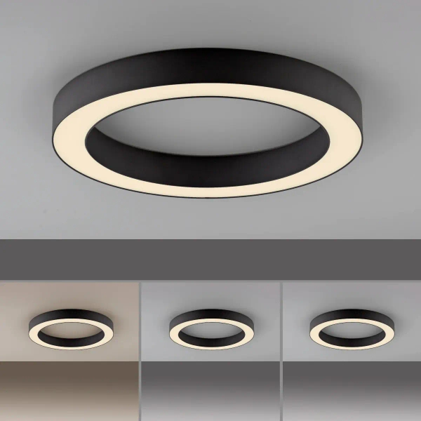 Owalna lampa sufitowa PURE LINES czarna 6310-13 1xLED 21W 2200-5500K na pilot CCT