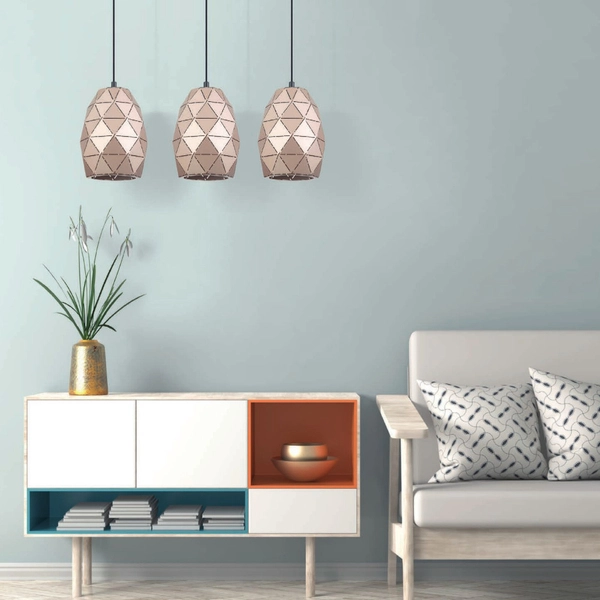 LAMPA wisząca HARLEY MDM-3480/3 GD Italux metalowa OPRAWA zwis geometryczny LISTWA sufitowa kaskada szampańska