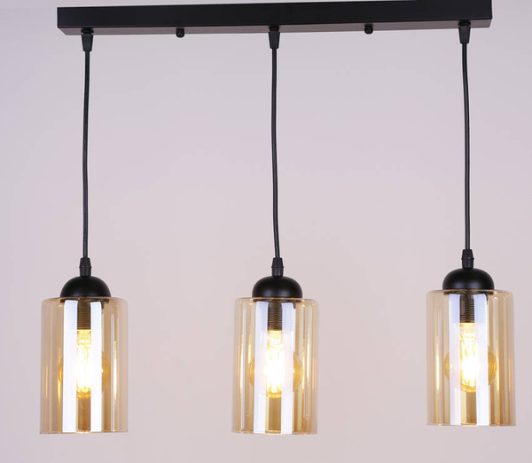 Wisząca lampa na listwie Bistro 33-00545 Candellux szklane tuby czarne