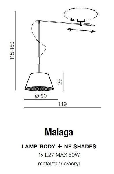 Stelaż do lampy wiszącej Malaga AZ2313 Azzardo chrom