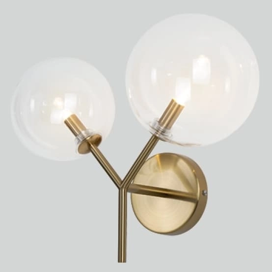 Kinkiet molekułowy LOLLIPOP W0254 Maxlight podwójny szkło mosiężny
