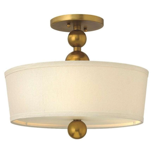 LAMPA sufitowa HK-ZELDA-SF-PN Elstead HINKLEY plafon OPRAWA abażurowa okrągła nikiel biała