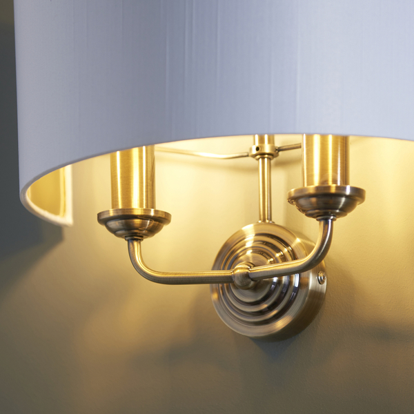 Lampa naścienna Highclere 98937 Endon rustykalna biała mosiądz