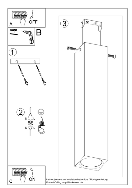 Ekologiczna lampa sufitowa SL.1041 prostokątna drewniana