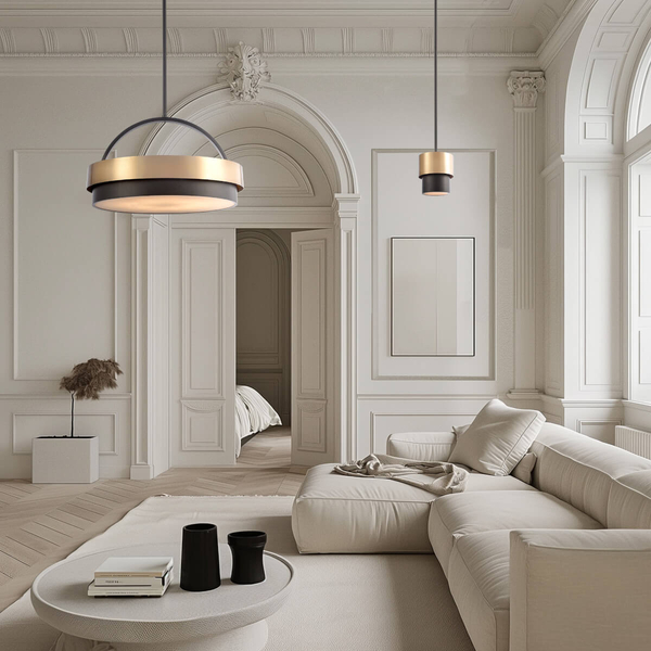 Lampa nad stół Coburg P06753BR Cosmolight wisząca art.deco mosiądz czarny