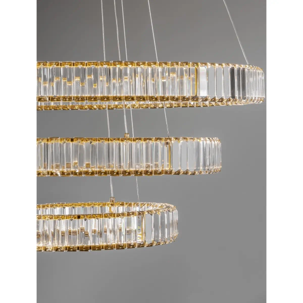 Salonowy żyrandol pałacowy Bauta crystal LED 92W złoty