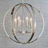 Wisząca lampa retro Ritz 81508 kulista świecznikowa srebrny
