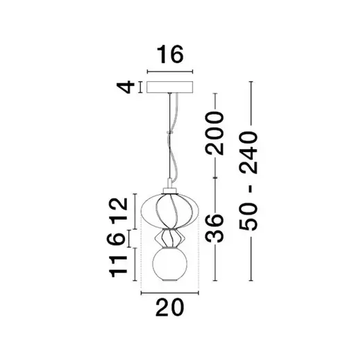 Szklana lampa wisząca CASURNO LE45220 LED 8W 3000K zielona niebieska