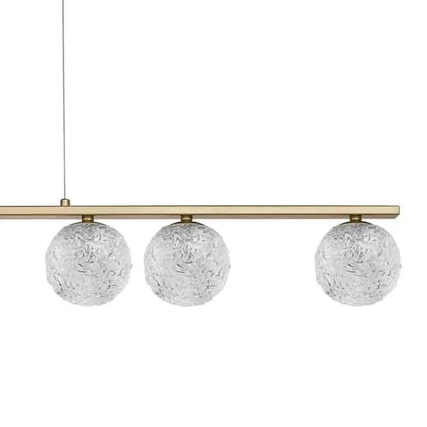 Złota lampa wisząca Pasto kryształowe kule do salonu