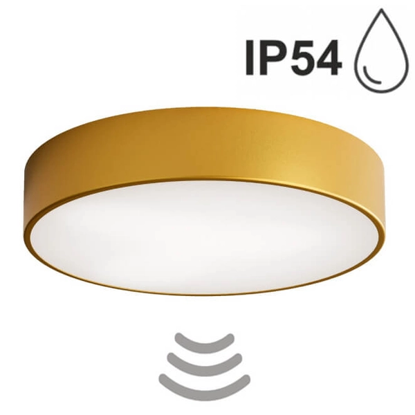 Plafon na taras Cleo 1307623600189 Temar IP54 okrąg z czujnikiem złoty