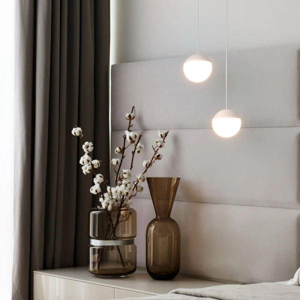 Wisząca lampa okrągła Mica ABR-LW-MIC-B LED 9W 2700K ball kula biała