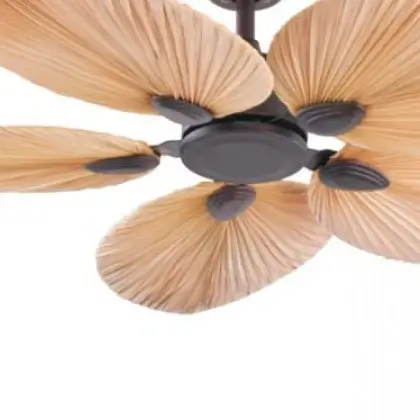 Designerski wentylator sufitowy 19139 liść palmowy wiatrak brązowy pomarańczowy