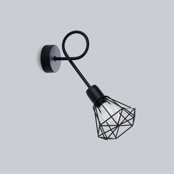 Lampa ścienna ARTEMIS SL.1108 czarna industrialna druciana E14