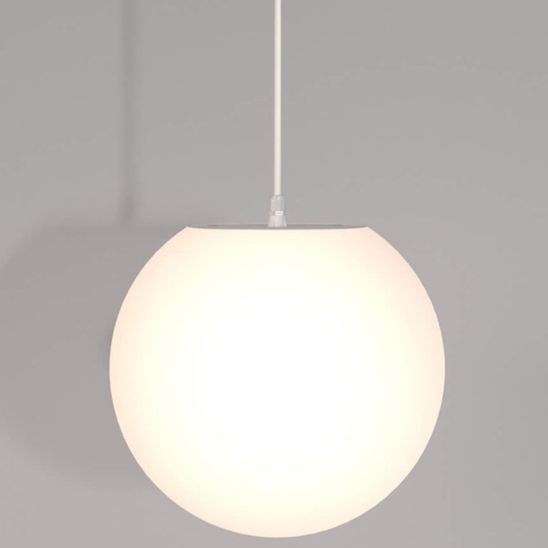 Wisząca lampa Erda O594PL-01W kulista na taras IP54 biała