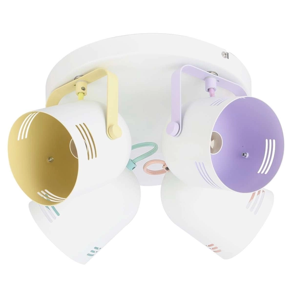 Sufitowa LAMPA plafon MINUET 7014 Rabalux regulowana OPRAWA pastelowe reflektorki kolorowa