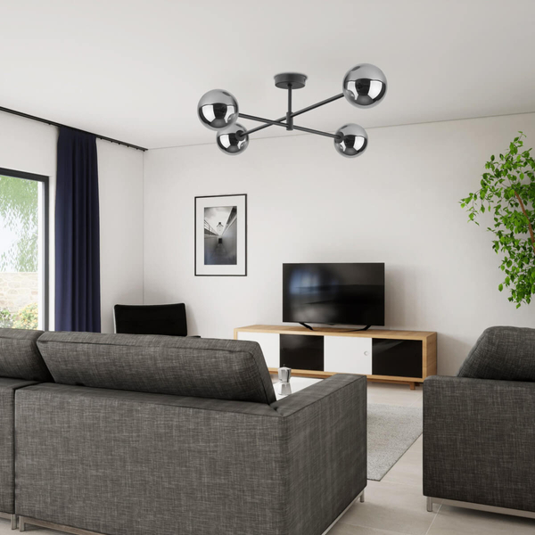 Przysufitowa lampa molekułowa Sarius 6235 TK Lighting szkło metal czarny grafit
