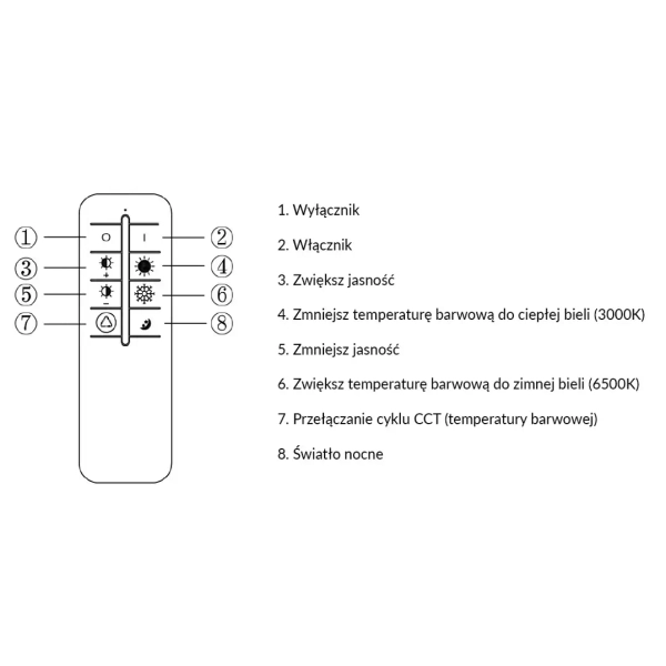 Plafon ledowy Florina PLF-54205-BK-WH LED 46W 3000-6500K czarny