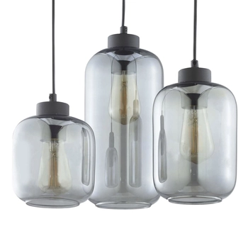 Potrójna owalna lampa wisząca Elio 3185 TK Lighting szklane przydymione