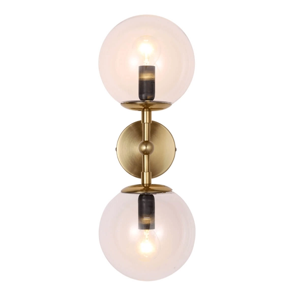 Loftowy kinkiet złoty DORADO LP-002/2W Transp. Light Prestige szklane kule balls