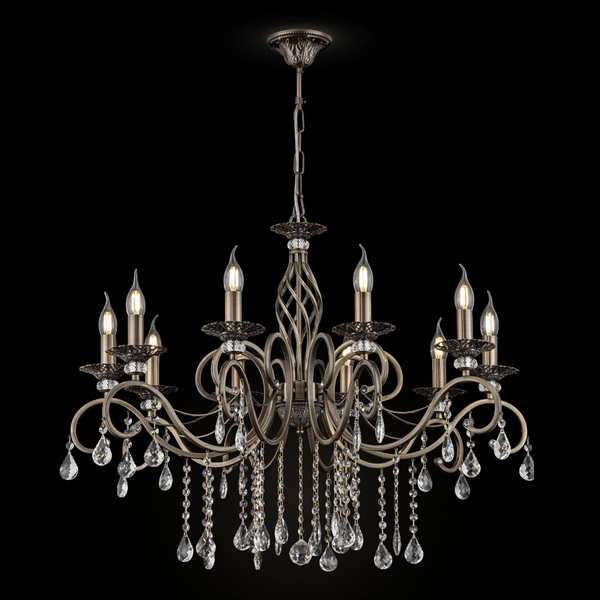 Żyrandol LAMPA wisząca GRACE RC247-PL-10-R Maytoni pałacowa OPRAWA świecznikowy ZWIS z kryształkami złoty