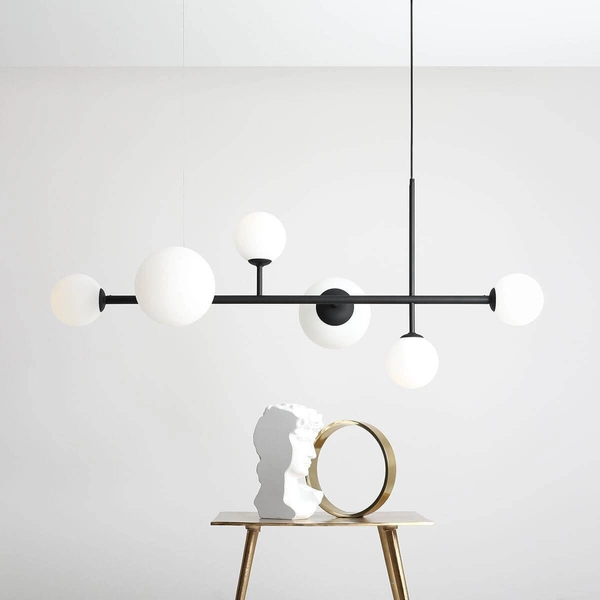 Wisząca lampa do sypialni Dione 1092K1_2 Aldex molekuły szkło czarny