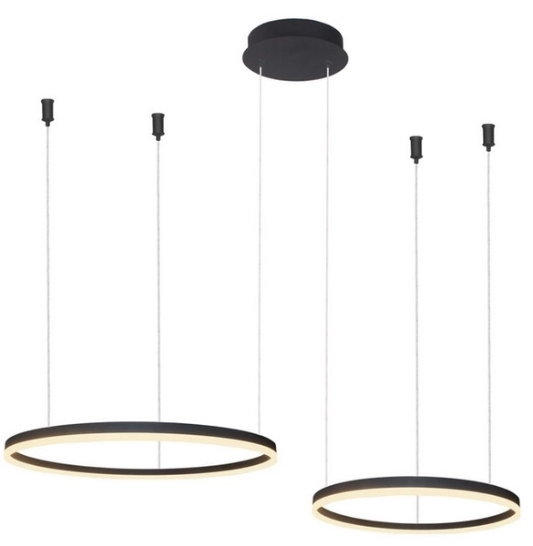 Lampa ledowa wisząca Halo AZ4978 80+60 90W z pilotem czarna