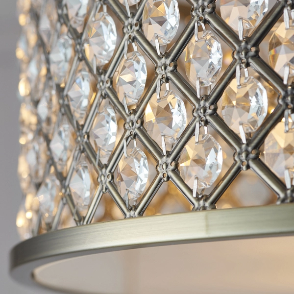 Lampa sufitowa glamour Hudson 70558 Endon kryształki crystals mosiądz
