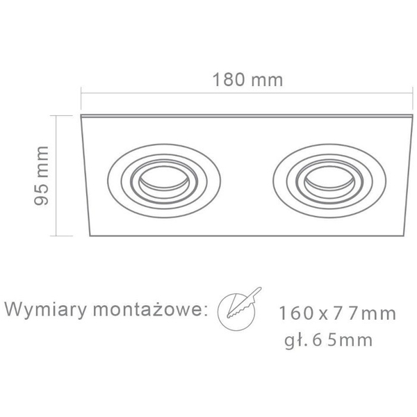Wpuszczana lampa FASTO II Orlicki podtynkowa  aluminium