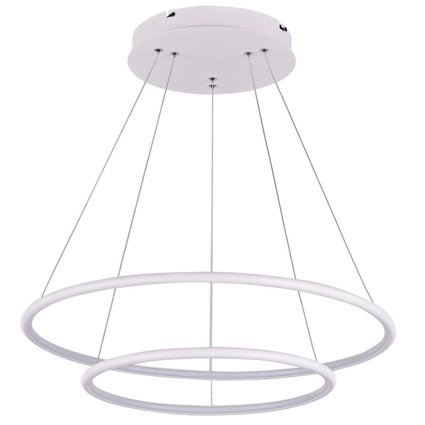 LAMPA wisząca SLIM/000010/3000/B MDECO okrągła OPRAWA metalowy ZWIS LED 53W 3000K pierścienie czarne