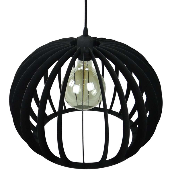 Druciana LAMPA wisząca 137623690555 TEAM metalowa OPRAWA loftowy ZWIS klatka kula ball hygge czarna