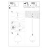 Żółta lampa wisząca SL.0252 szklana kula nad łóżko ball