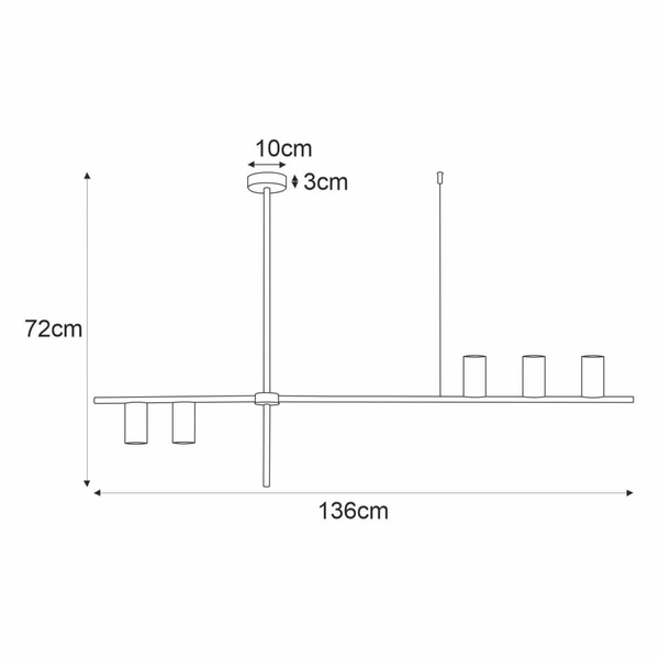 Wisząca LAMPA industrialna Rocco K-4755 Kaja metalowa OPRAWA tuby ZWIS okrągły sticks czarne