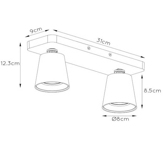 Reflektorki regulowane Turnon 09928/10/30 biurowe tuby do czytania czarne
